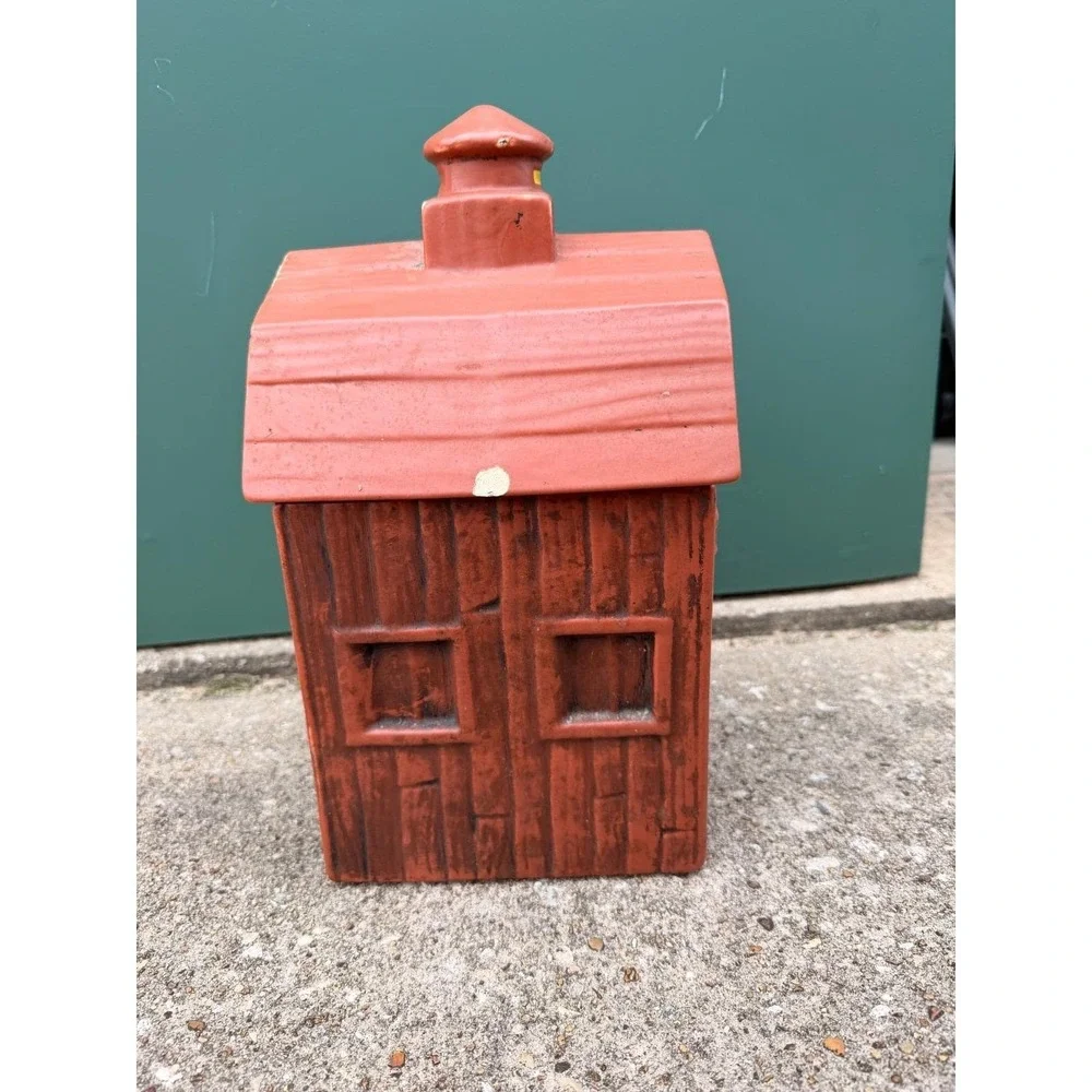 Vintage McCoy Pottery Dutch Treats Brown Farmhouse/Barn Cookie Jar w/Lid‎